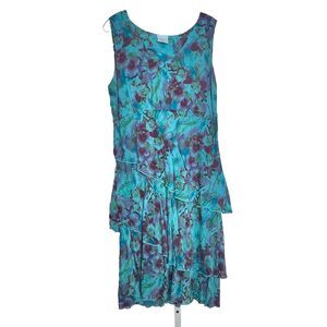 Flowy Dress Sz L Tiered Cotton Tie Die Fairy Romantic Feminine Boho Romantic